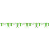 12ft Lime Green Dots & Stripes Paper Pennant Banner