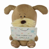 Lots of Woof - Woof Soft Toy Dog - Holding a Plaque - You make me SMILE - 8" {DC}