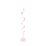 Pack of 3 26" Pink Floral Elephant Hanging Swirl Decorations