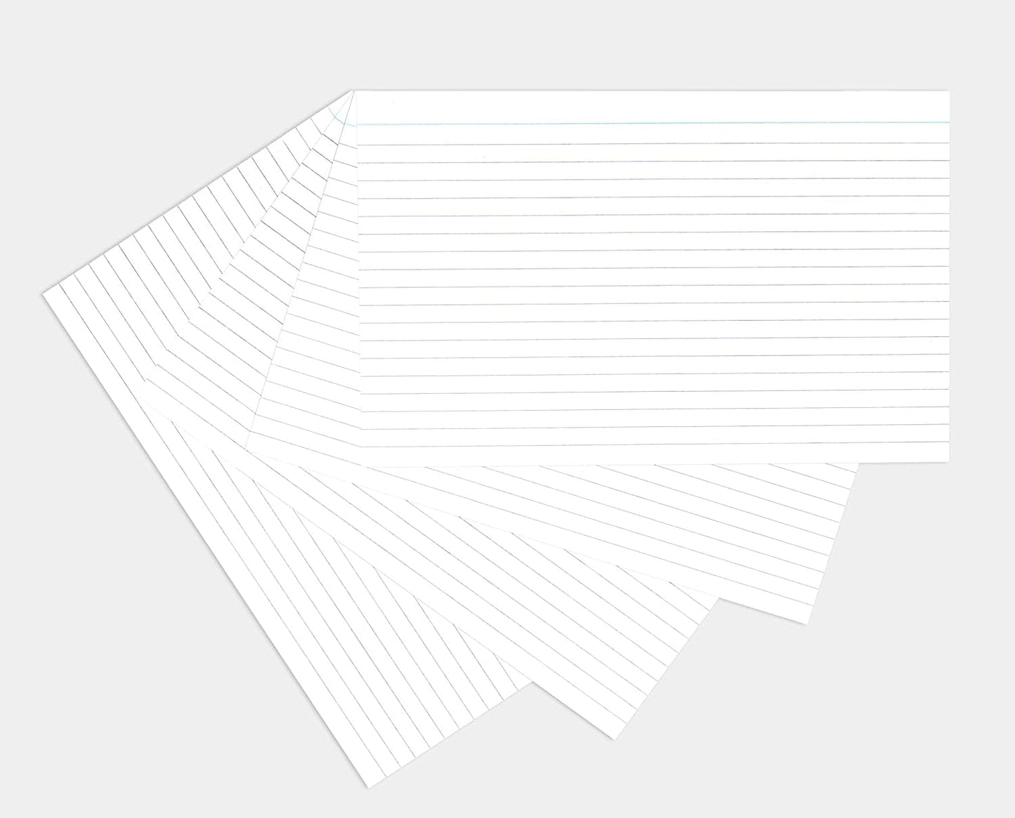 Pack of 100 Ruled White Record Cards 8x5" (203 x 127mm)
