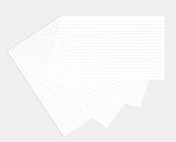 Pack of 100 Ruled White Record Cards 8x5" (203 x 127mm)