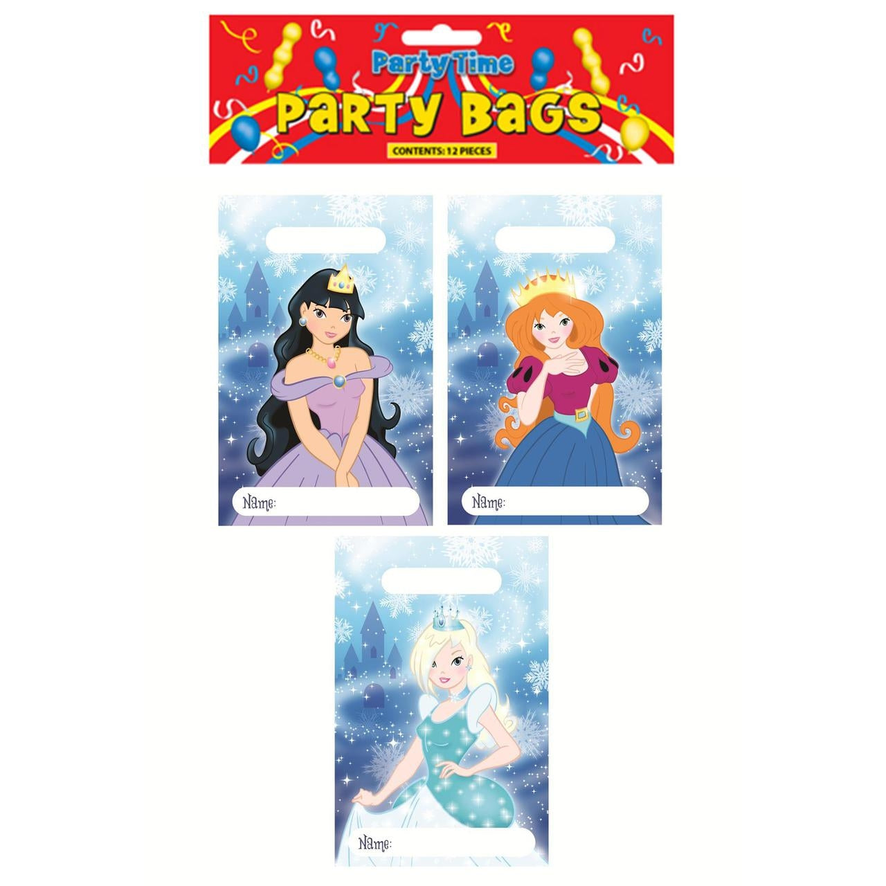 Pack of 12 Ice Princess Design Party Bags {DC}