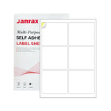 Pack of 600 White 100x94mm Self Adhesive Labels (6 Labels per A4 Sheet)