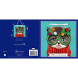 Cat In Glasses Photographic 3D Lenticular with Detachable Keepsake Christmas Card