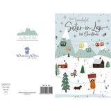 Lady With Large Gift Sister in Law Christmas Card
