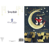 Penguins Stood on Moon Special Couple Christmas Card