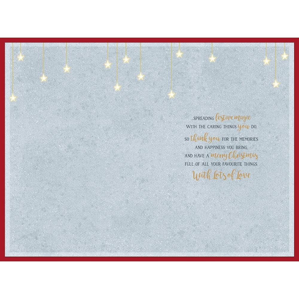 Penguins Stood on Moon Mam & Dad Christmas Card