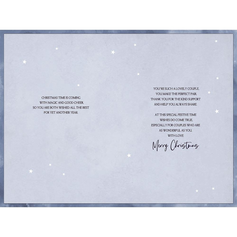 Xmas Tree Sparkle Design Son & Fiancée Christmas Card