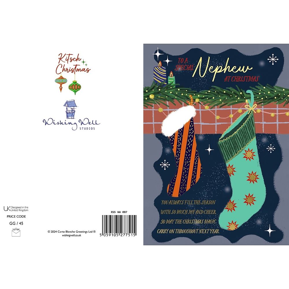 Stocking Design Nephew Christmas Card