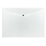 Pack of 12 Janrax A4 Clear Document Wallets - Button Stud Folder