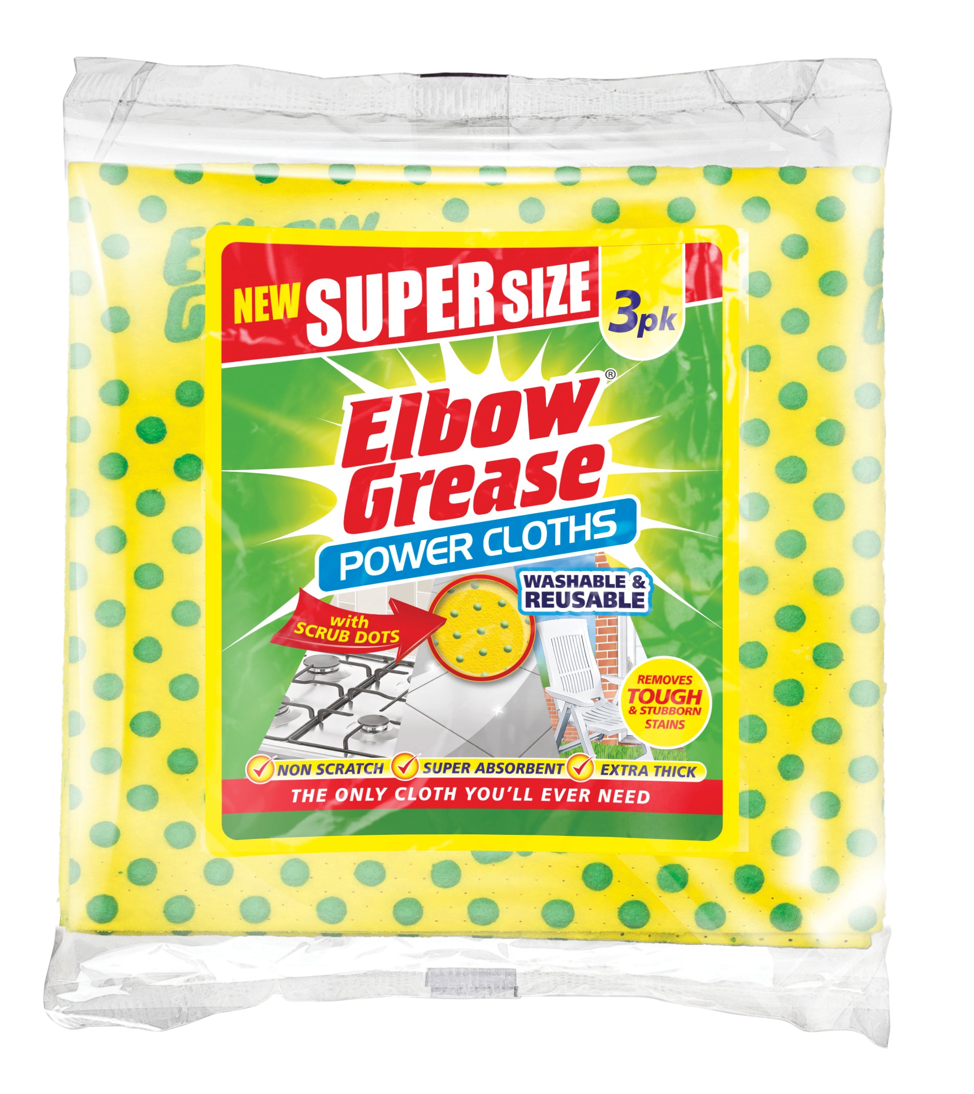 Pack of 3 Elbow Grease Supersize Cloth