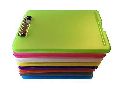 Pack of 12 Assorted Colour A4 Clipboard Box Files