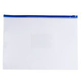 Pack of 12 A4 Clear Zippy Bags with Blue Zip