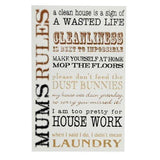 MDF Mum's Life Rules Wall Plaque , Christmas, Birthday, Anytime Gift