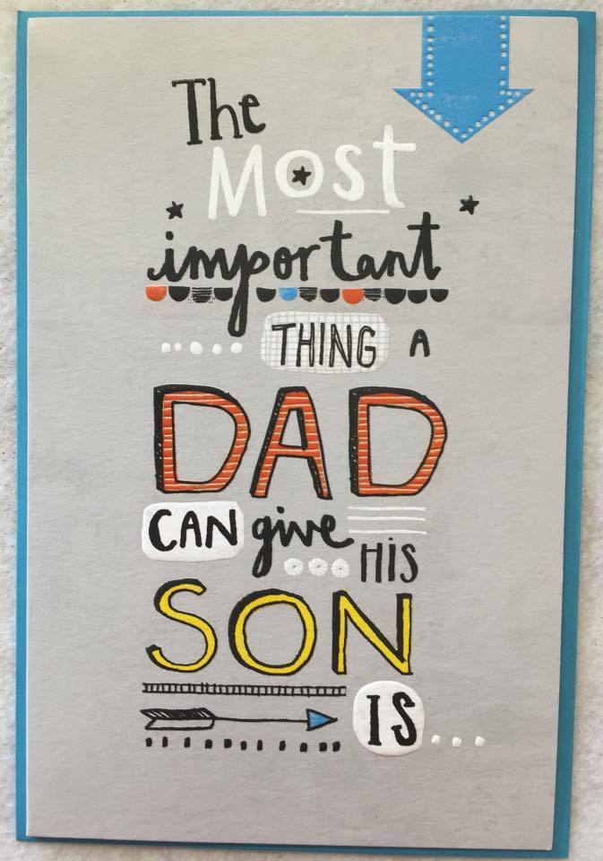 From Your Son Most Important Thing a Dad Give His Father's Day Greeting Card 