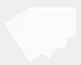 Pack of 100 Ruled White Record Cards 8x5" (203 x 127mm)