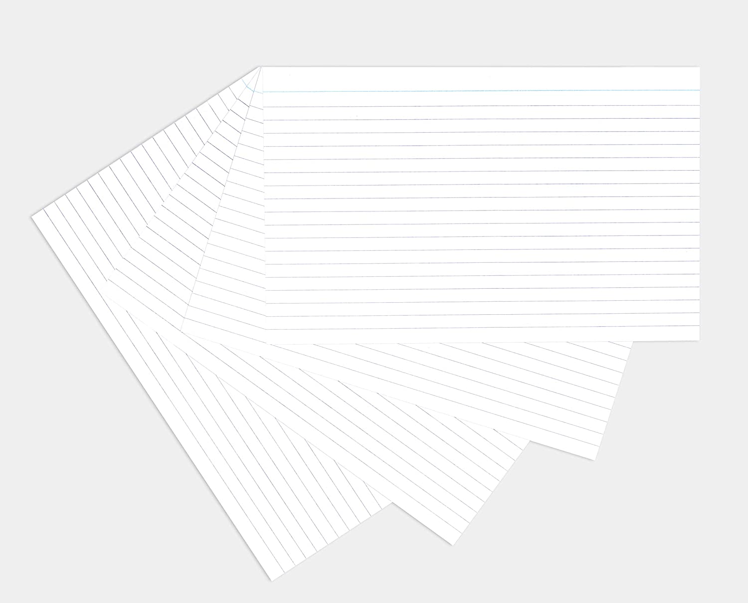 Pack of 100 Ruled White Record Cards 8x5" (203 x 127mm)