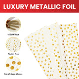 Pack of 10 Polka Dots Luxury Gold Metallic Plastic-Free 18gsm Tissue Paper Sheets 50x70cm