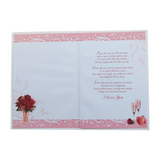 I love You Very Much Rose Flower Pot Design Open Greeting Card