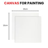 15x15cm Blank White Flat Stretched Board Art Canvas By Janrax