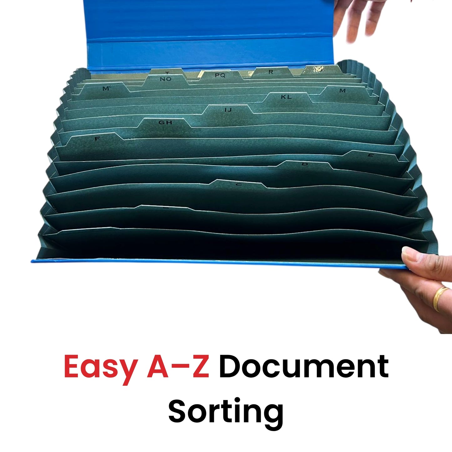 A4 Blue 15 Pocket Expanding File – A–Z Tabbed Dividers for Organised Multipurpose Document Storage