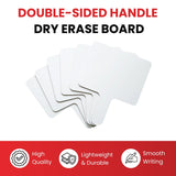 Pack of 6 Square Plain White MDF Double Sided Dry Erase Handheld Answer Paddles - Mini Whiteboard