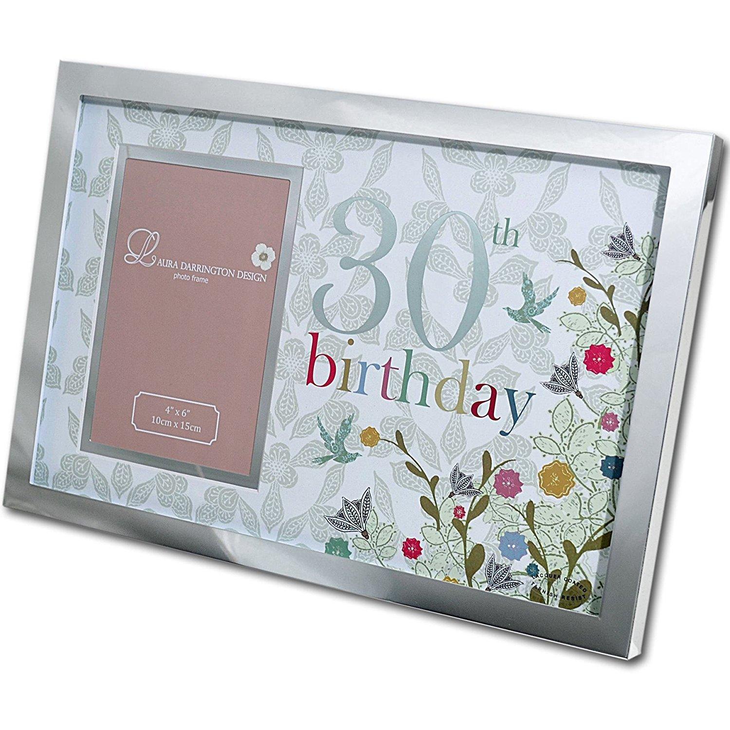 Large Silver Plated 4 x 6 30th Birthday