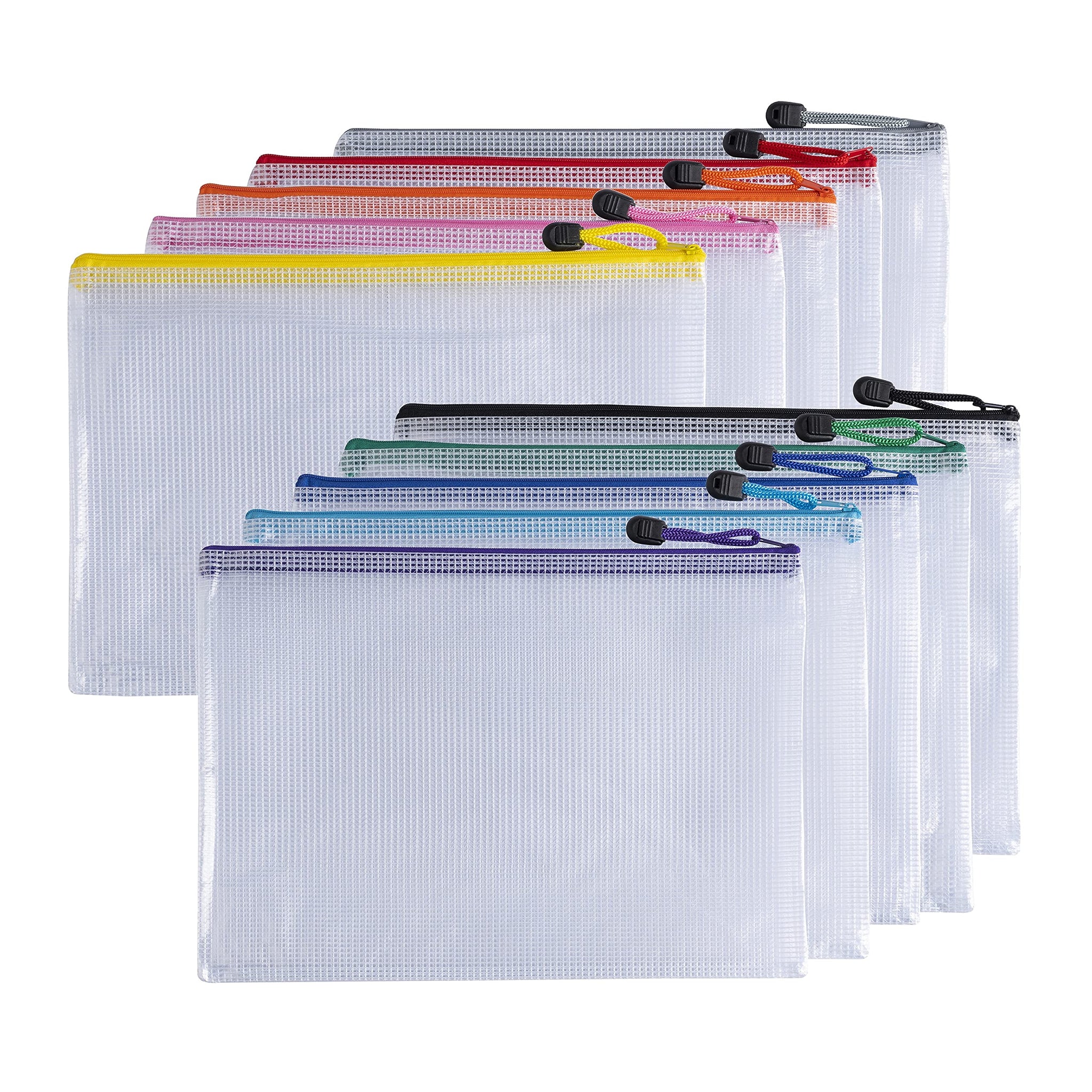 Pack of 12 A3 Red PVC Mesh Zip Bags
