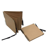 30 Sheets 20x20cm Spiral Bound 180gsm Kraft Scrapbook with Ribbon Closure and Metal Corners