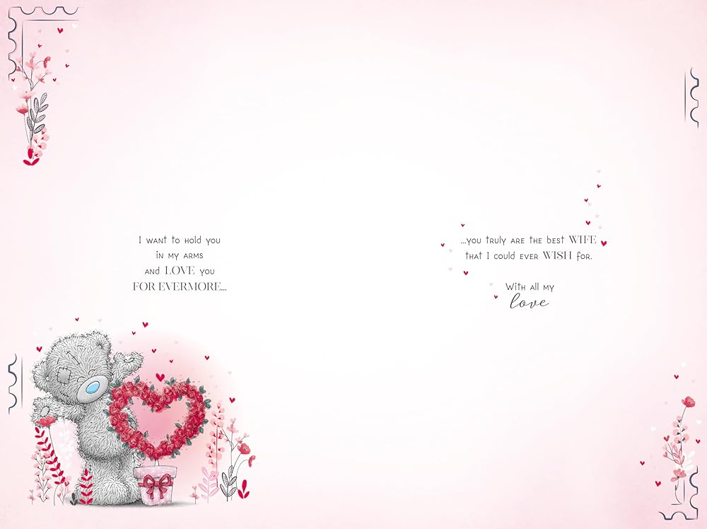 Bear With Heart Shaped Plant Wife Valentine's Day Card {DC}