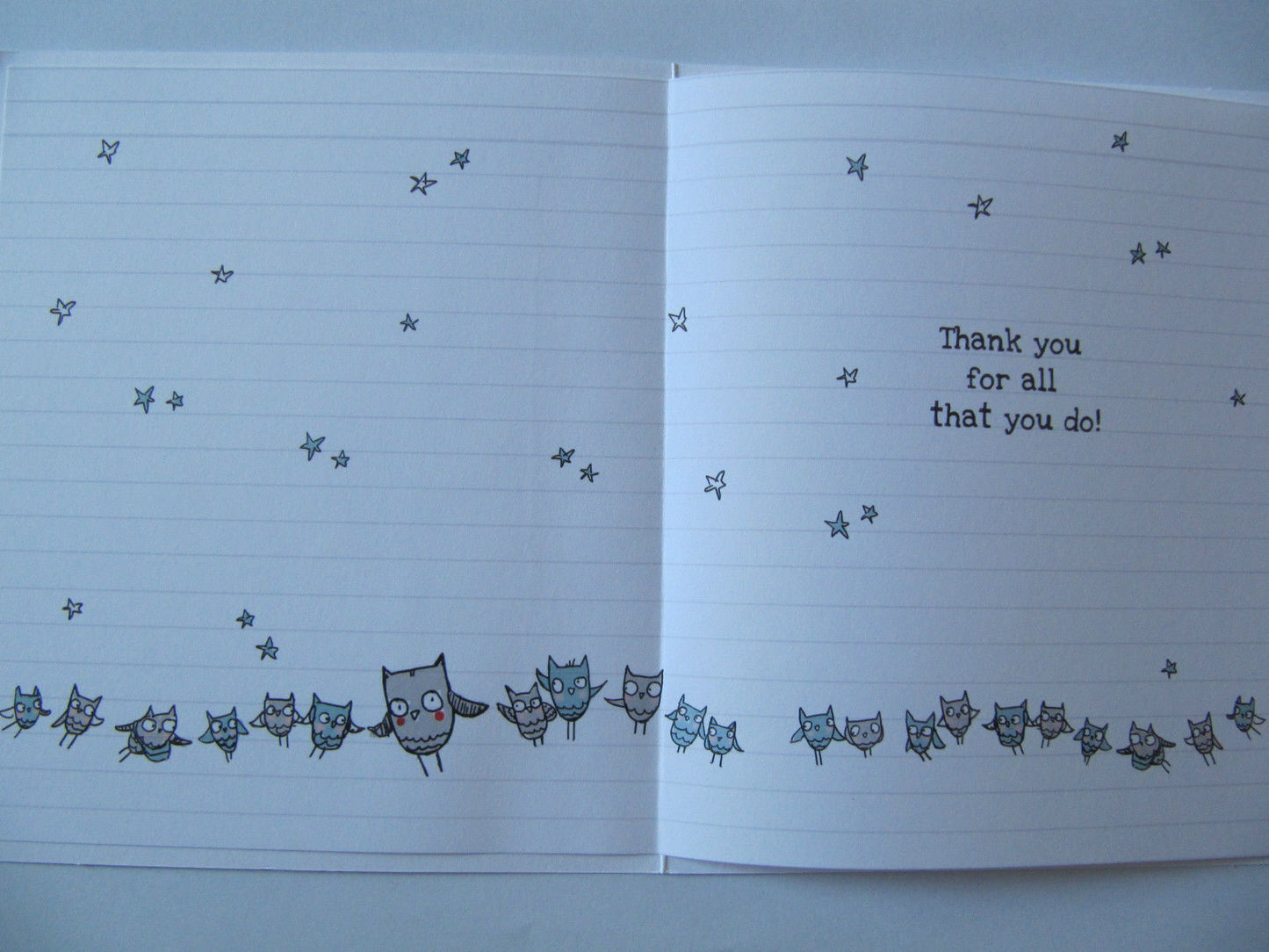 Owls On Branch Thank You Teacher, Report Greetings Card... Gift For Best Teacher