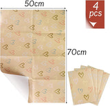 4 Sheets Wrapping Paper for Christmas Birthday Wedding Anniversary Valentines Colourful Love Hearts 