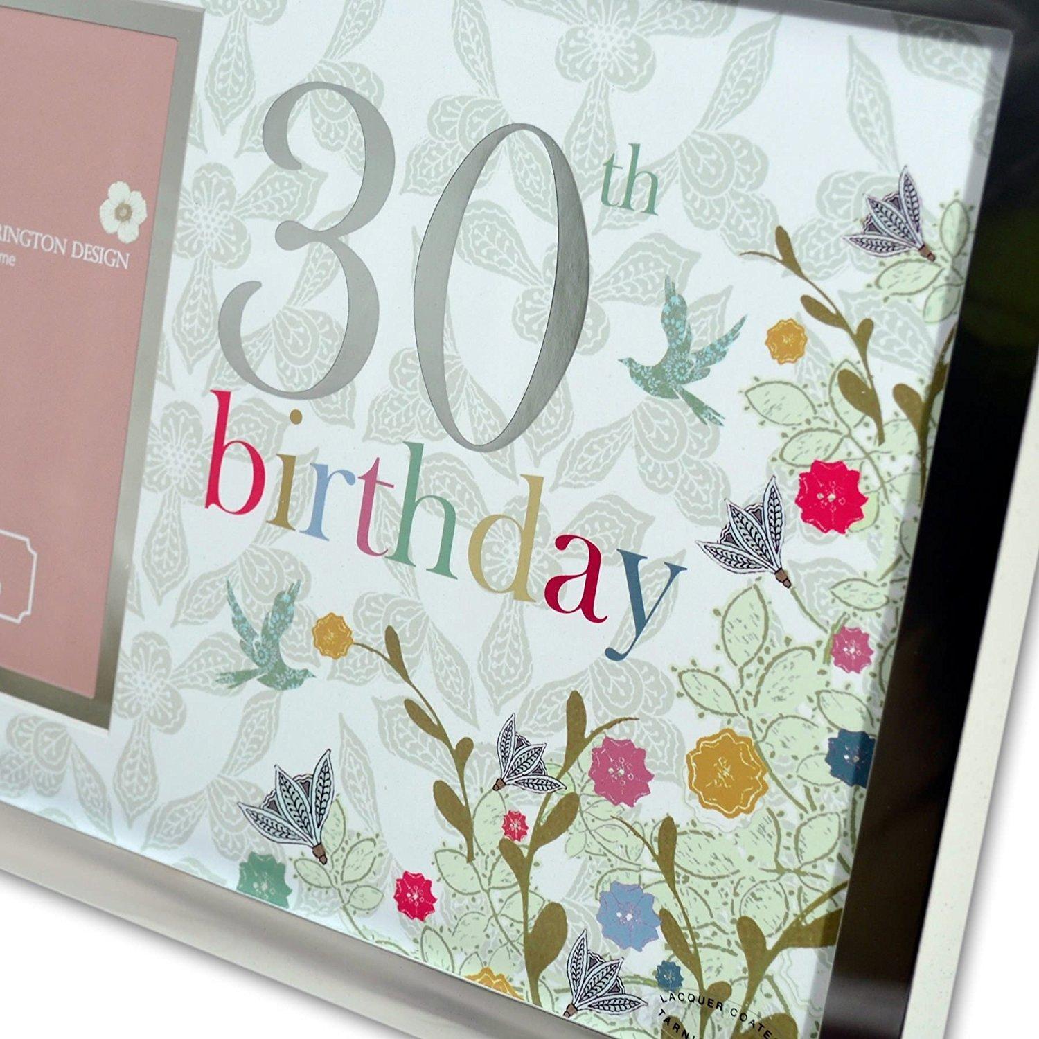 Large Silver Plated 4 x 6 30th Birthday