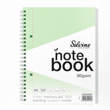 A5+ 100 Pages Twin Wire SEN Green Paper Dyslexia Notebook - Lined with Margin