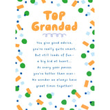 Colourful Heartfelt Verse Top Grandad Birthday Card