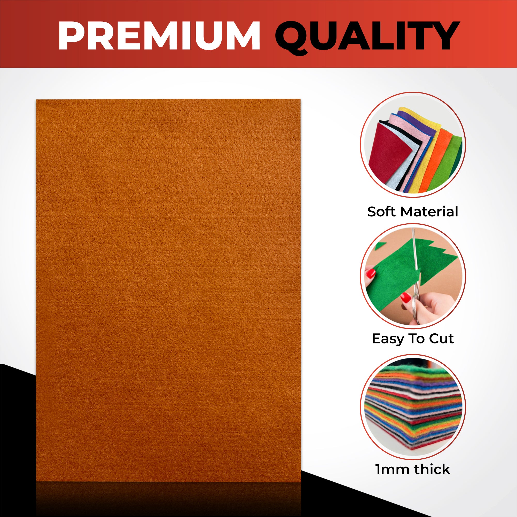 Pack of 10 A4 Light Blue Coloured Felt 180gsm Sheets