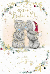 Bears Wrapped Up In Fairy Lights Lovely Sister and Brother In law Christmas Card