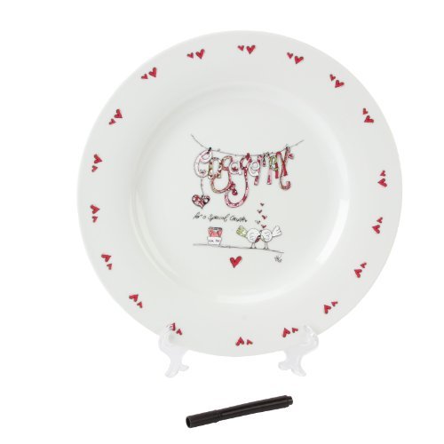 Tracey Russell Engagement Personalisable Plate & Pen Gift Set