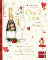 Bottle Of Wine One I Love Birthday Card