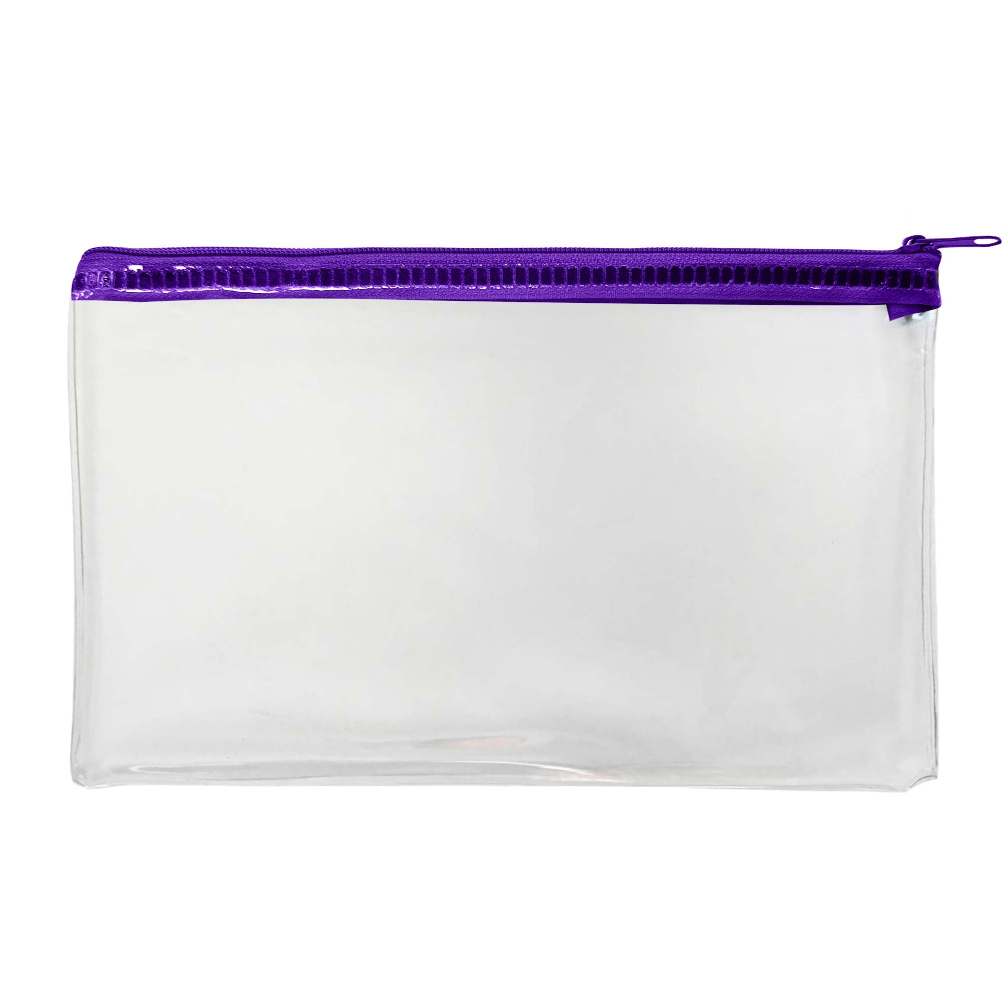 Janrax 8x5" Purple Zip Clear Exam Pencil Case