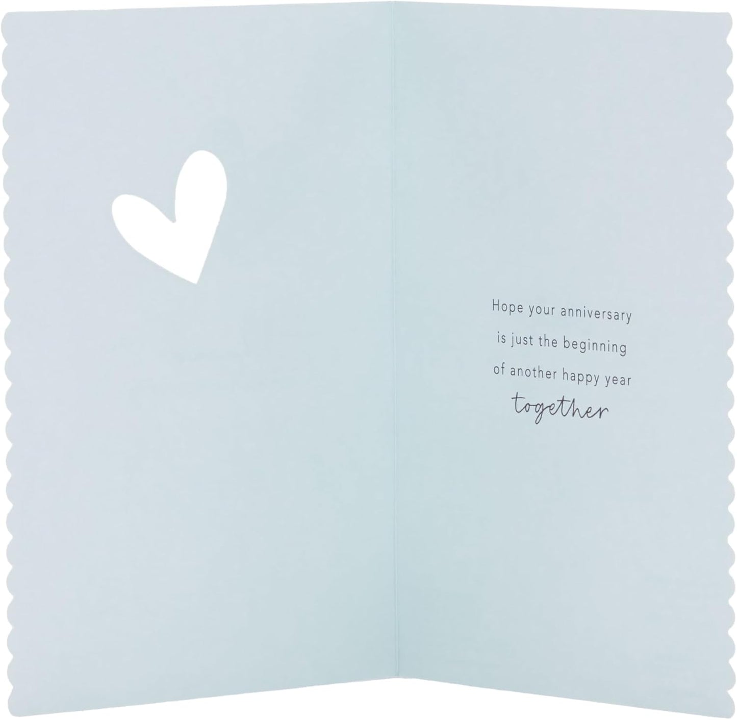 Dual Blue Hearts Die Cut Design Anniversary Card