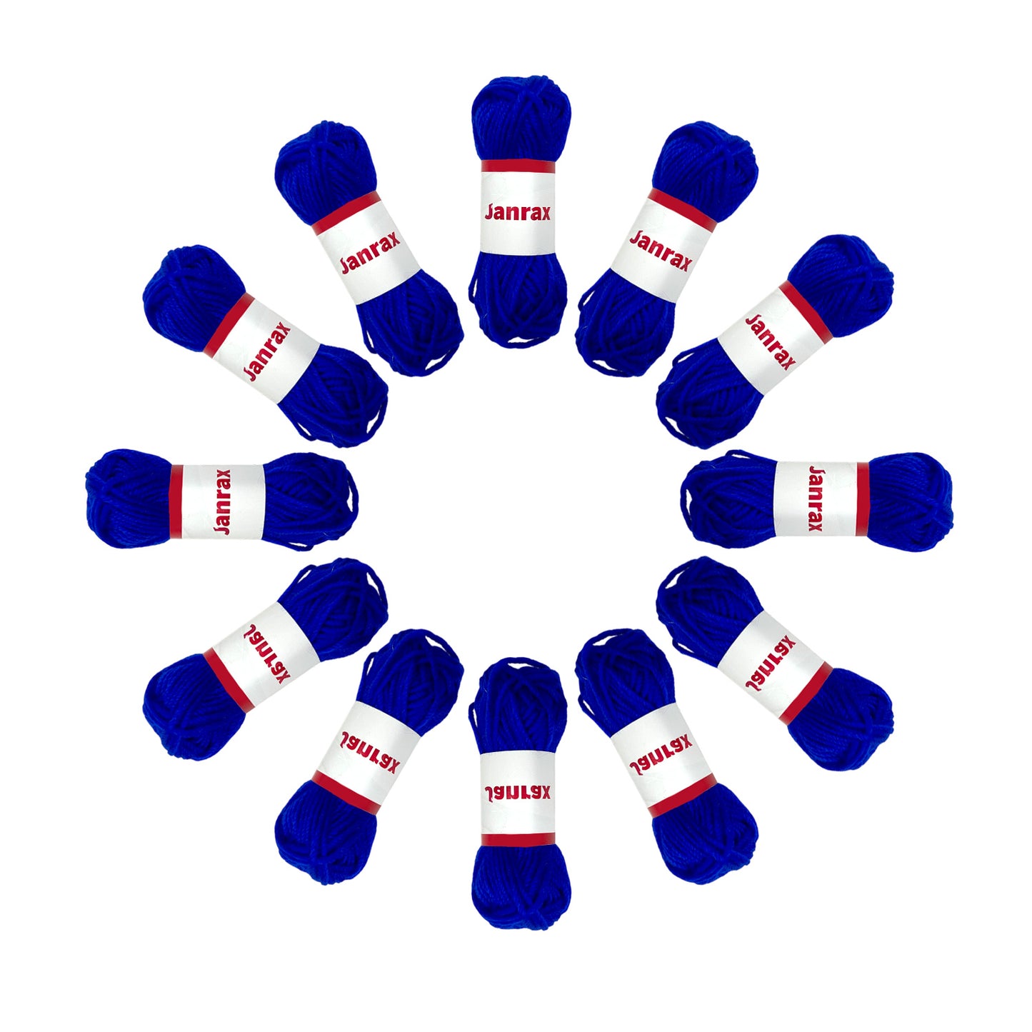 Pack of 5 Dark Blue Acrylic Yarn Rolls – 10g each, 4 Strand 8 Ply Knitting Wool