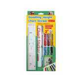 Doodling Height Chart Sticker And Picture Scroll with Removable Glue