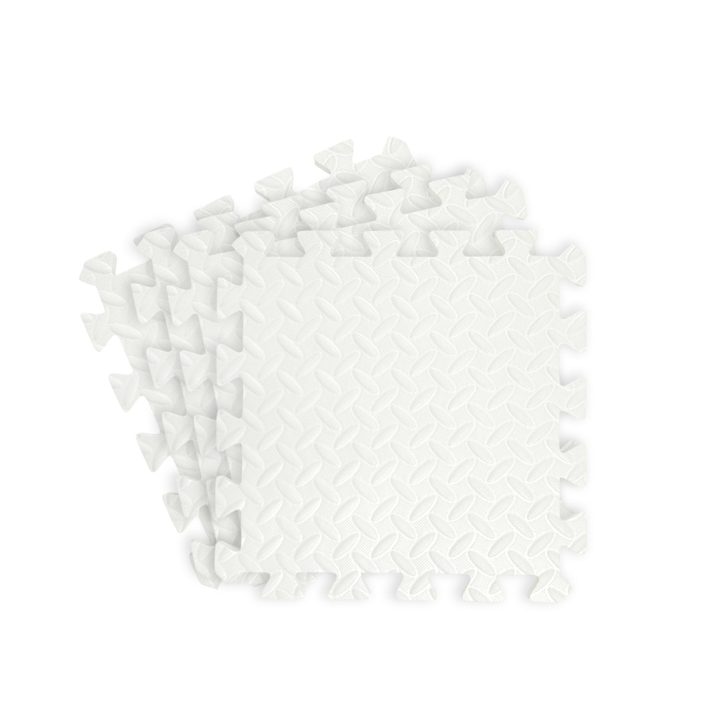 Pack of 4 30x30cm White Coloured 1cm Thick EVA Foam Mats