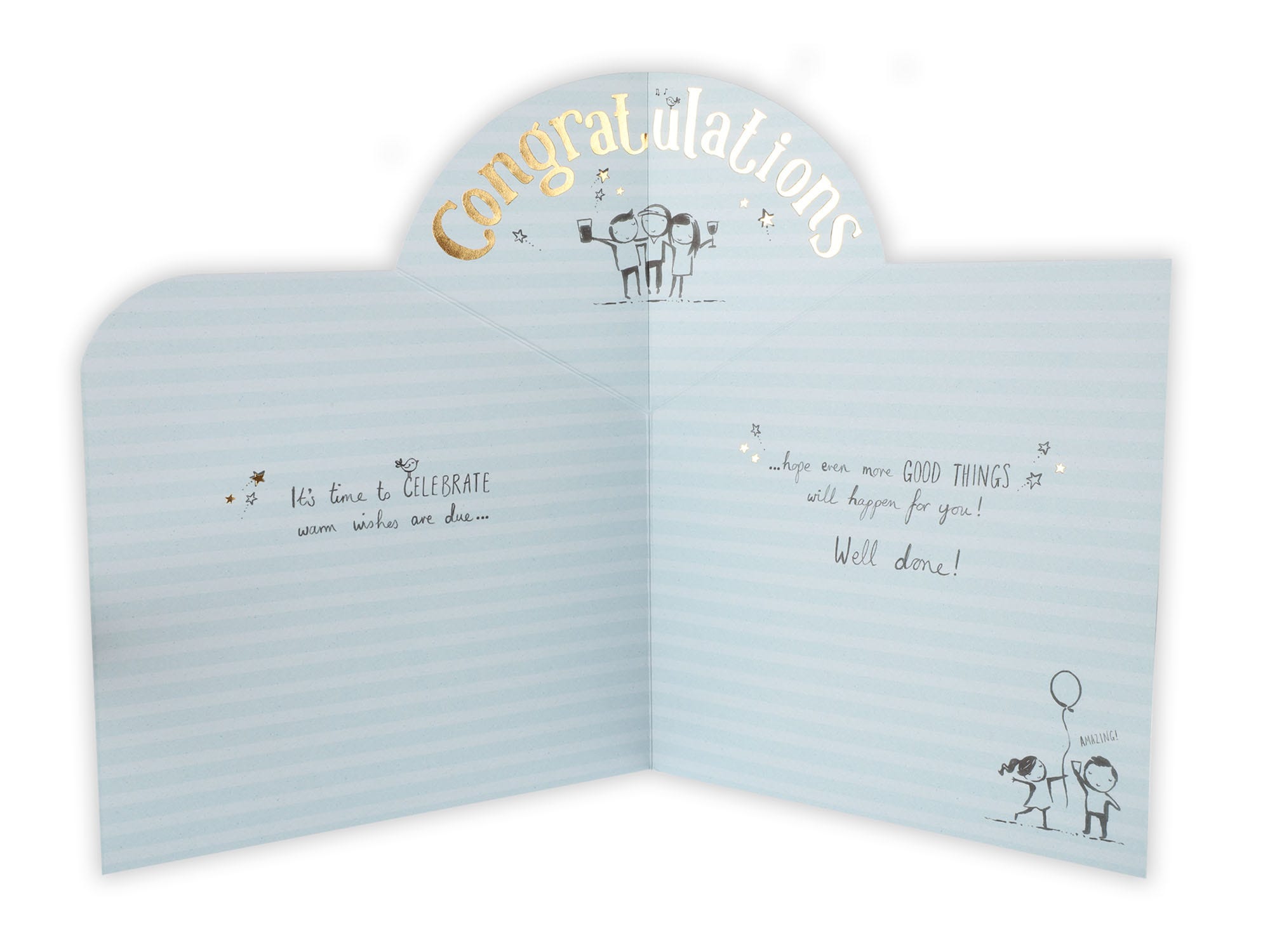 Well Done You Champagne Flutes Congratulation Card