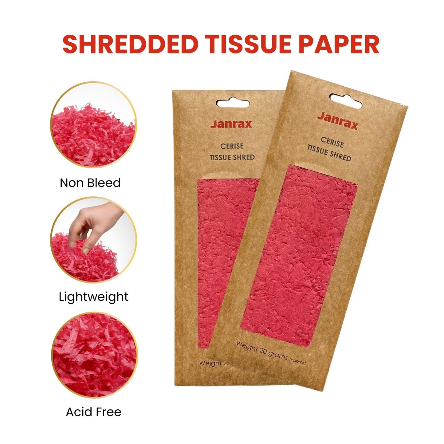 Cerise Tissue Shred 20g