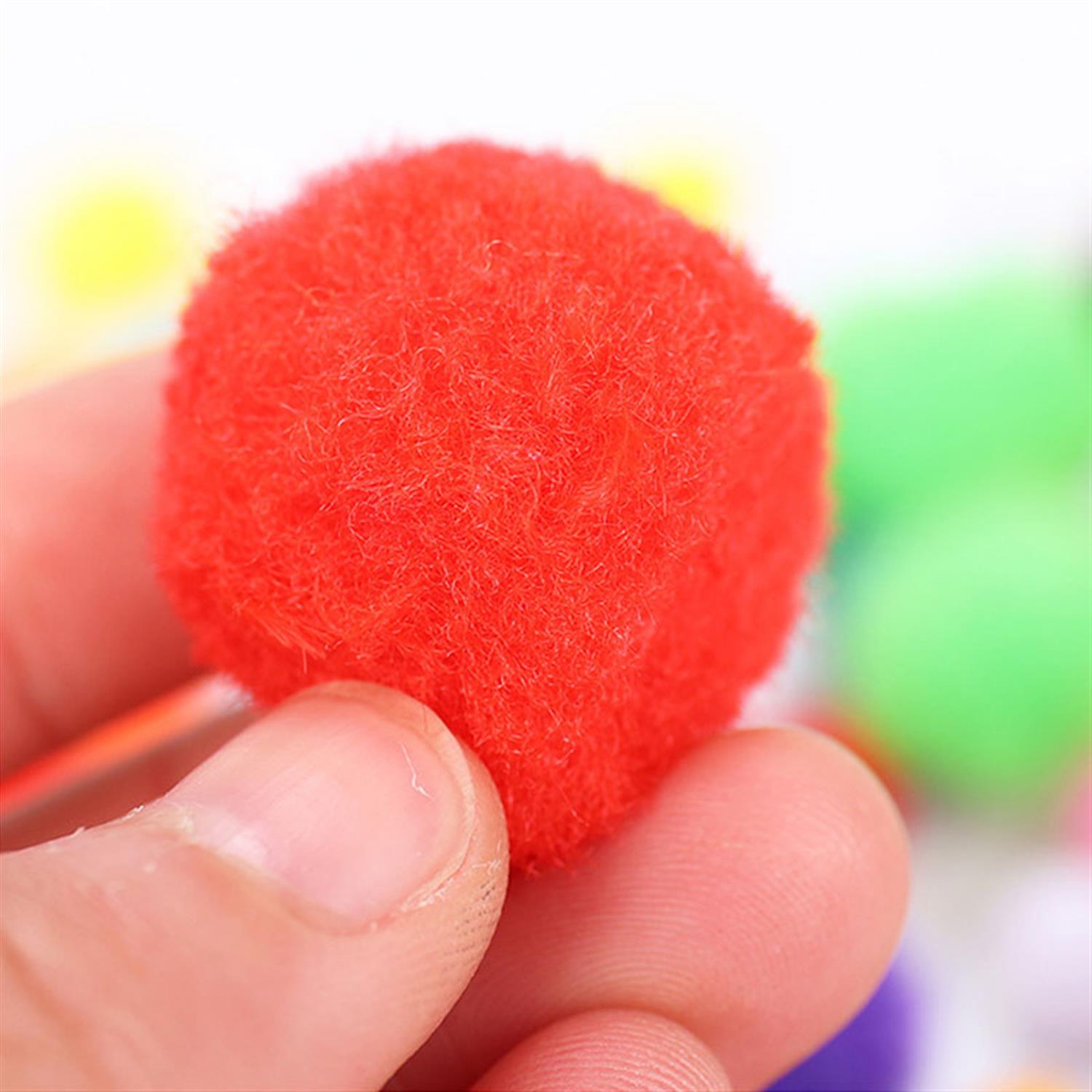Bag of 70 Pieces 2cm Colorful Pom Pom Balls