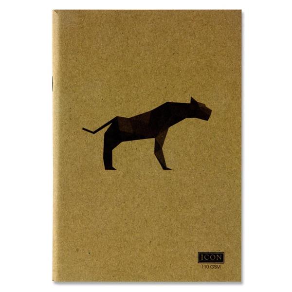 A5 80 Pages 110gsm Animalia Design Kraft Sketch Book by Icon Art