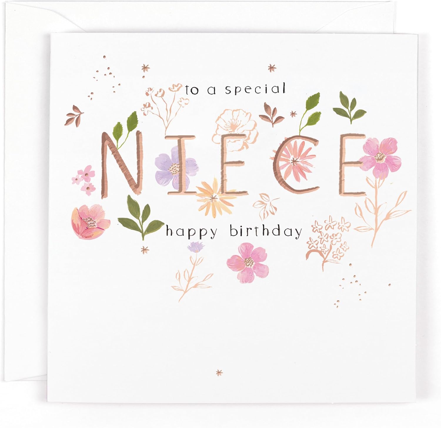 Flowers Contemporary Design Luxury Special Niece Birthday Card