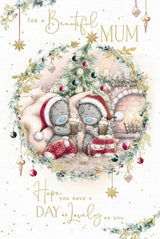 Bears Sat With Hot Chocolate Beautiful Mum Christmas Card